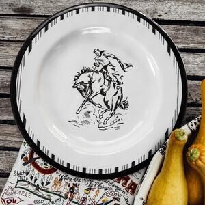 NEW Paseo Road Ranch Life Melamine Dinner Plates Set of 4 Western Farmhouse